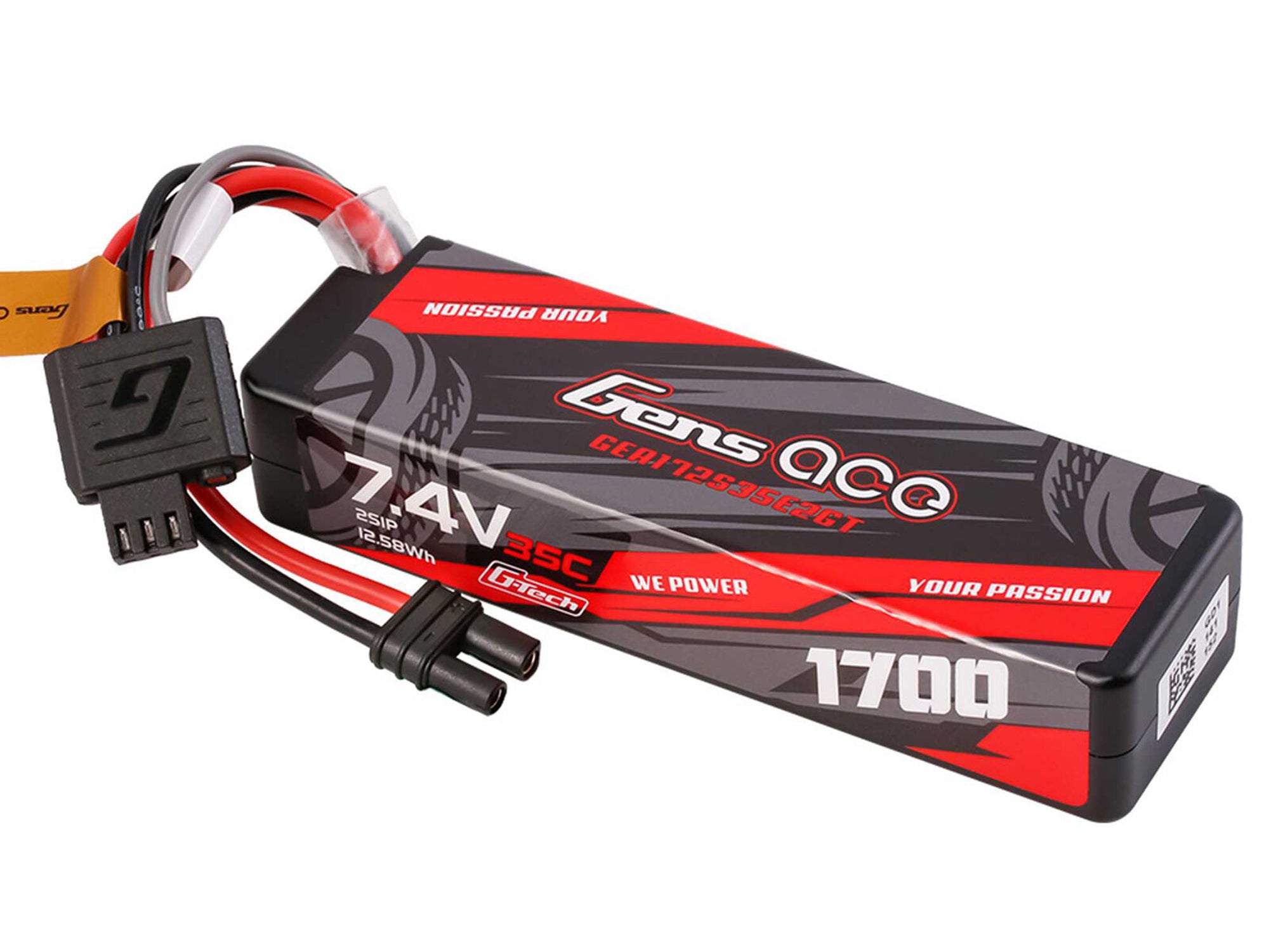 Gens Ace Li-Po G-Tech 2S 7.4V 1700mAh 35C Hard Case with EC2 (GROM) GTC2S1700-35E2