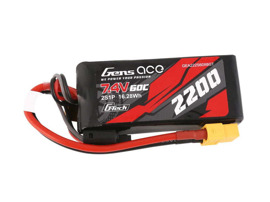 Gens Ace Li-Po Car G-Tech 2S 7.4V 2200mah 60C with XT61 GTC2S2200-60X6