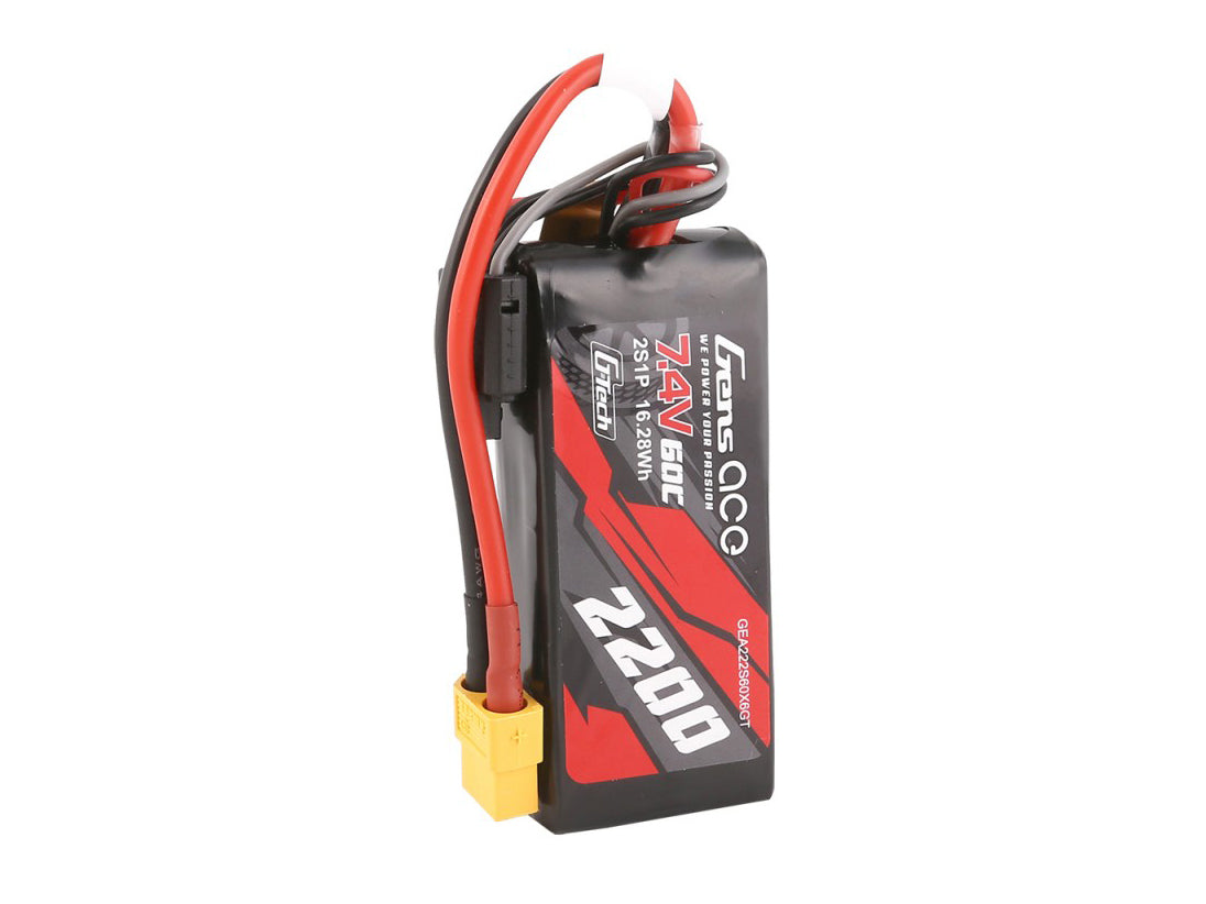 Gens Ace Li-Po Car G-Tech 2S 7.4V 2200mah 60C with XT61 GTC2S2200-60X6