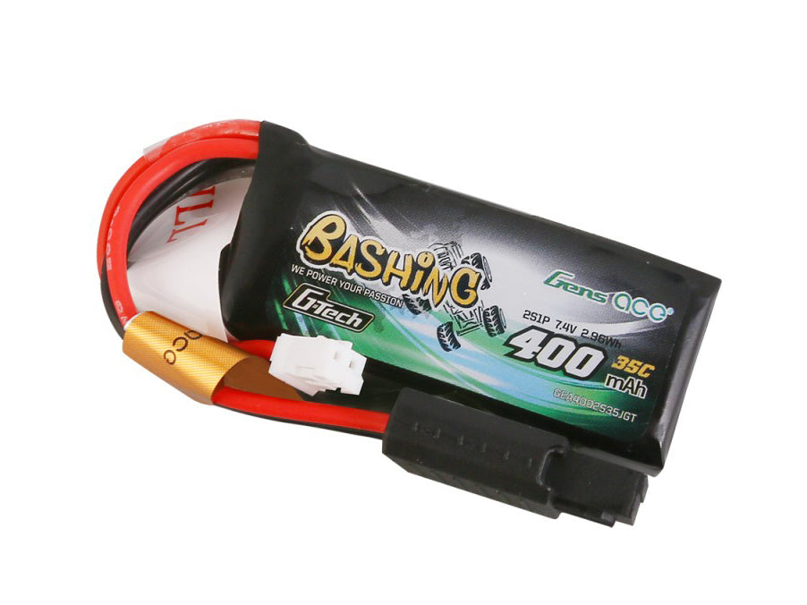 Gens Ace Li-Po G-Tech Car 2S 7.4V 400mAh 35C with JST (SCX24) GTC2S400-35JST