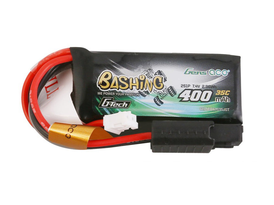 Gens Ace Li-Po G-Tech Car 2S 7.4V 400mAh 35C with JST (SCX24) GTC2S400-35JST