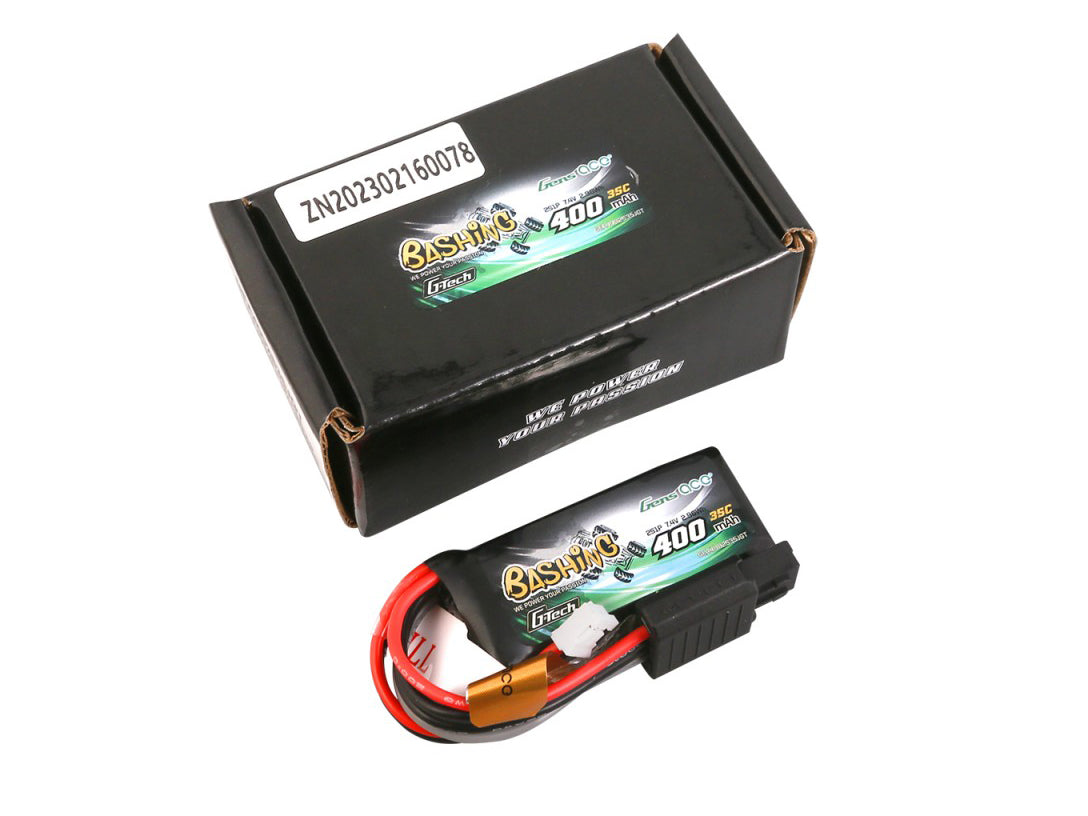 Gens Ace Li-Po G-Tech Car 2S 7.4V 400mAh 35C with JST (SCX24) GTC2S400-35JST