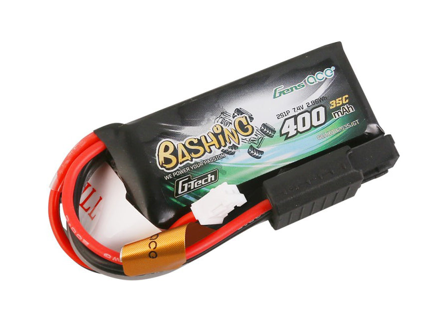 Gens Ace Li-Po G-Tech Car 2S 7.4V 400mAh 35C with JST (SCX24) GTC2S400-35JST