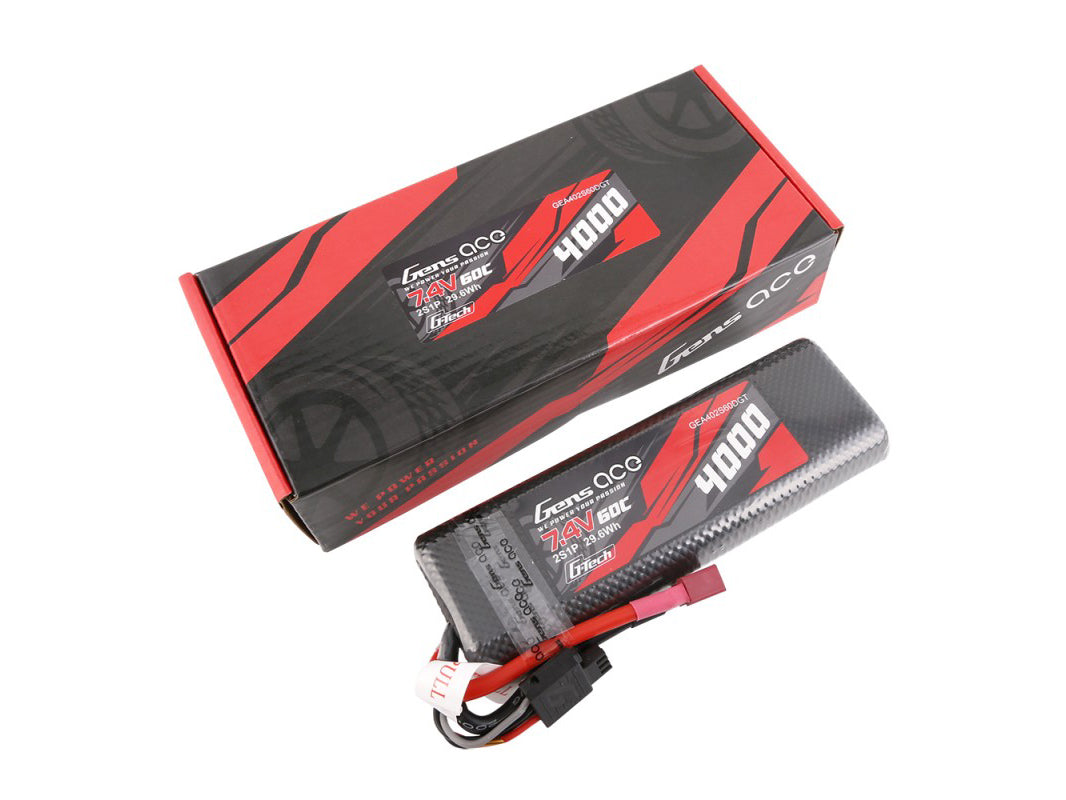 Gens Ace Li-Po G-Tech Car Hard Case 2S 7.4V 4000mAh 60C Bashing with GTC2S4000-60T