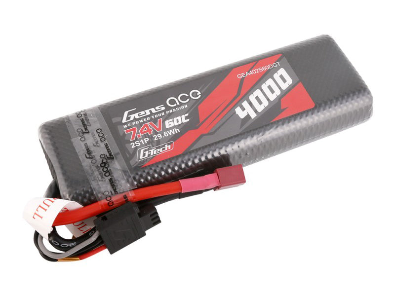 Gens Ace Li-Po G-Tech Car Hard Case 2S 7.4V 4000mAh 60C Bashing with GTC2S4000-60T