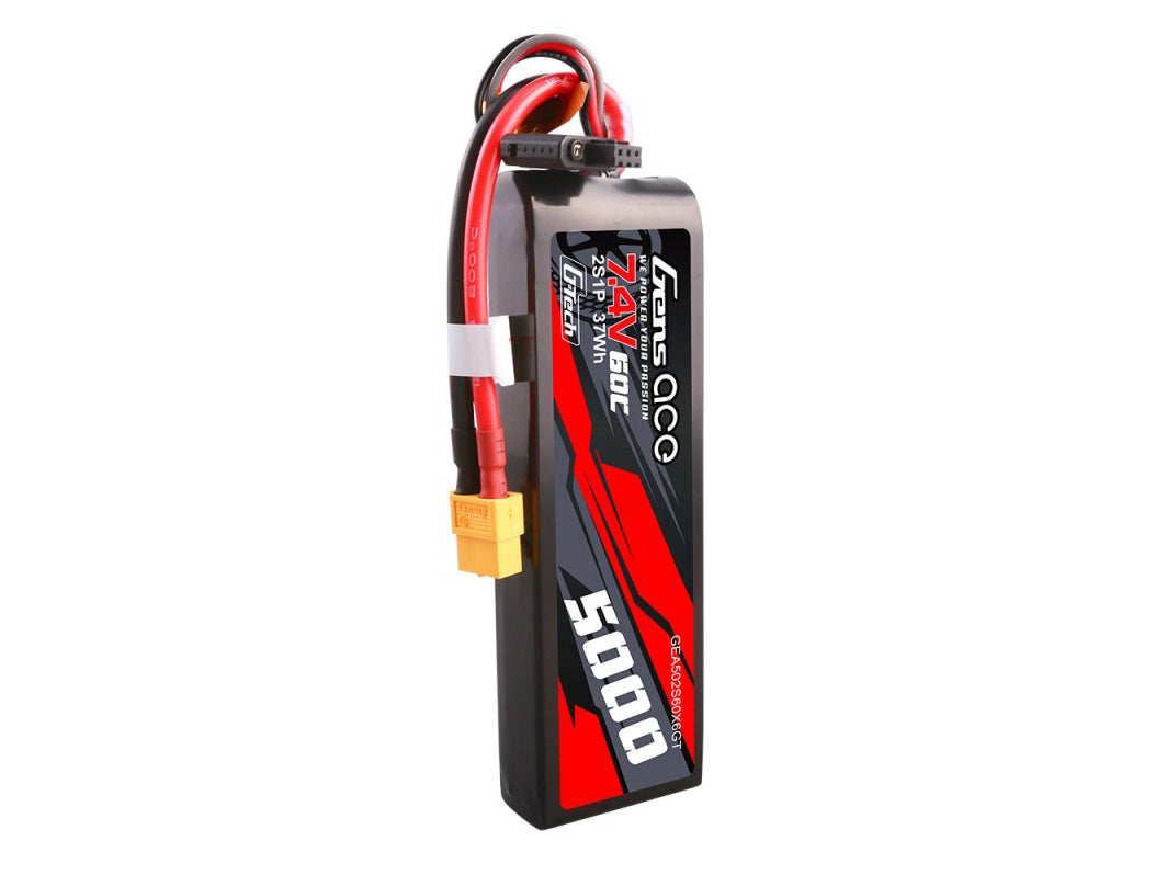 Gens Ace Li-Po G-Tech Car 2S 7.4V 5000mah 60C with XT60 GTC2S5000-60X6