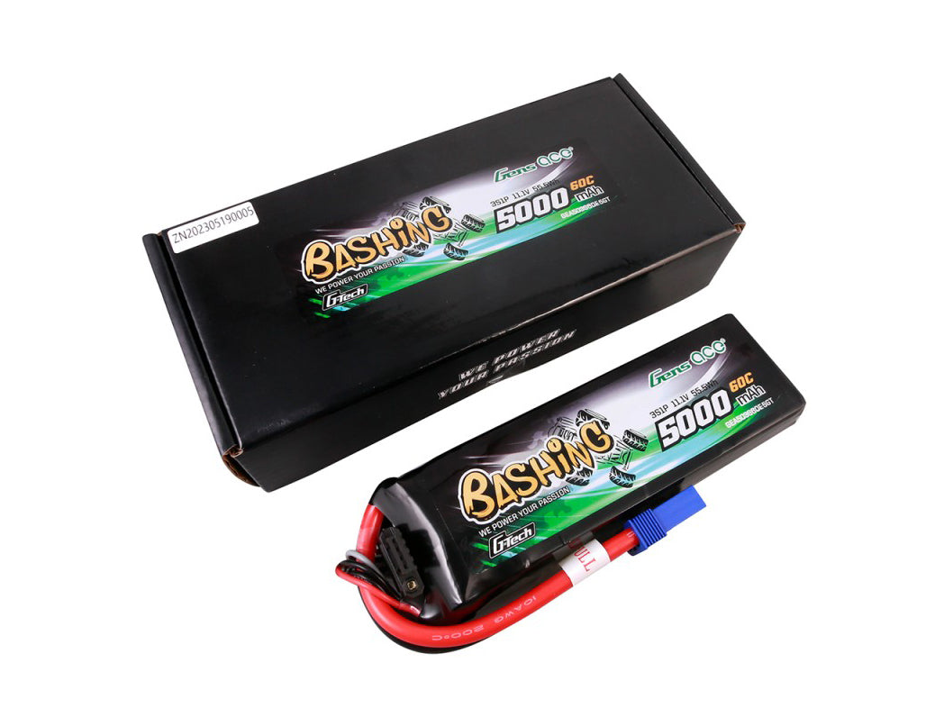 Gens Ace Li-Po Car G-Tech 3S 11.1V 5000mAh 60C Bashing with EC5 GTC3S5000-60E5