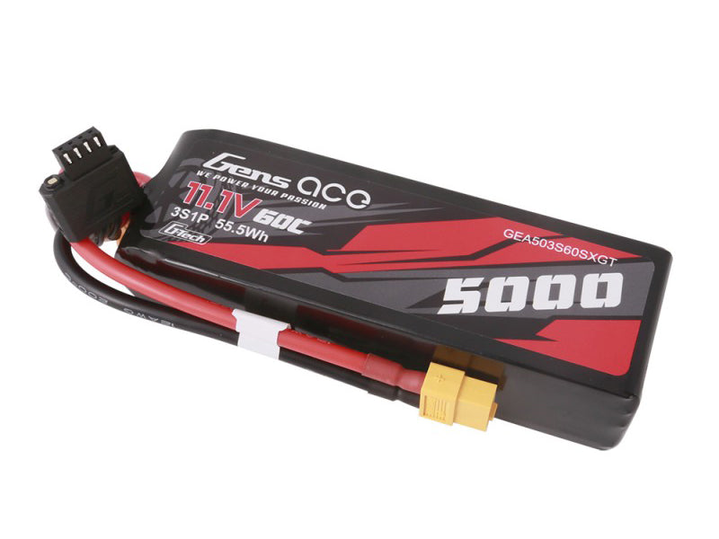 Gens Ace Li-Po G-Tech Car 3S 11.1V 5000mAh 60C with XT60 GTC3S5000-60X6