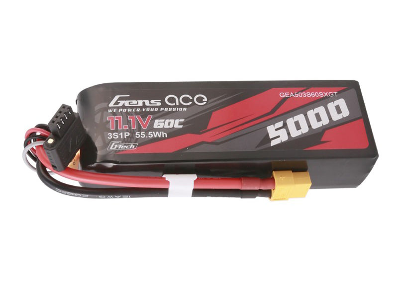 Gens Ace Li-Po G-Tech Car 3S 11.1V 5000mAh 60C with XT60 GTC3S5000-60X6