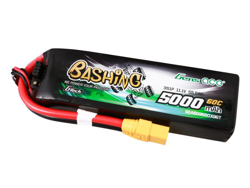 Gens Ace Li-Po Car G-Tech 3S 11.1V 5000mAh 60C Bashing with XT90 GTC3S5000-60X9