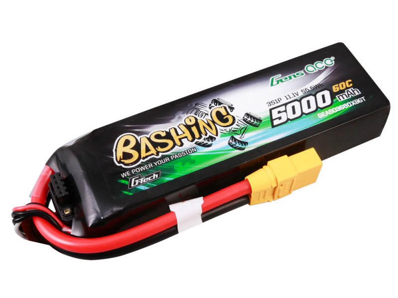 Gens Ace Li-Po Car G-Tech 3S 11.1V 5000mAh 60C Bashing with XT90 GTC3S5000-60X9