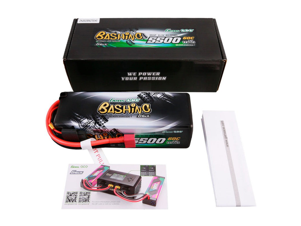 Gens Ace Li-Po Car Hard Case G-Tech 3S 11.1V 5500mAh 60C with T-Type GTC3S5500-60T