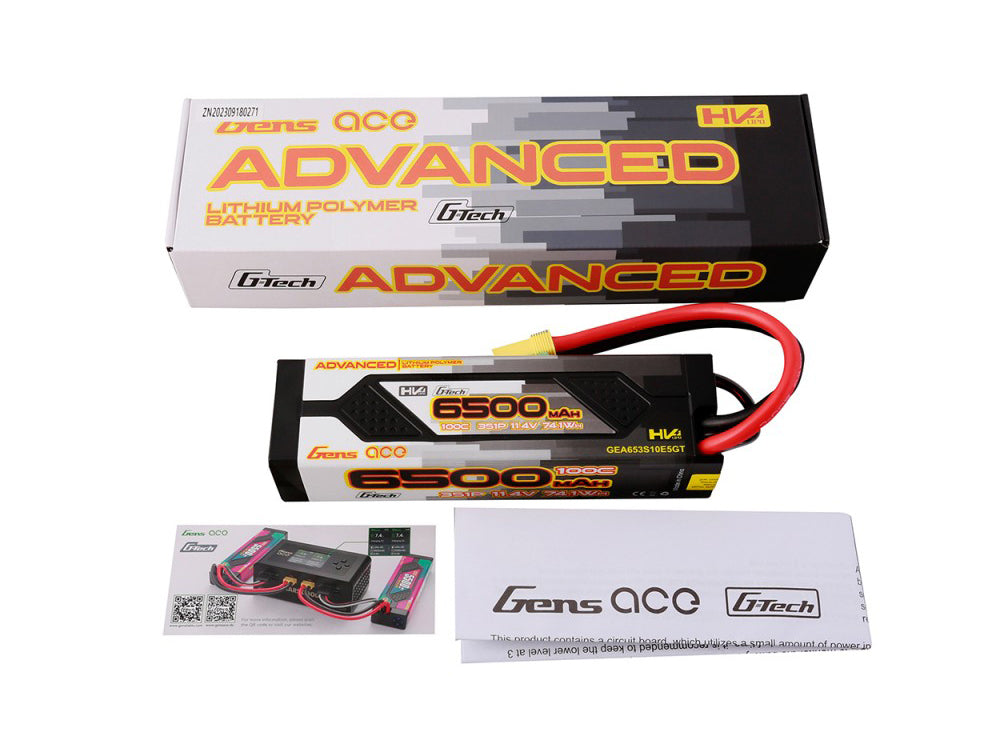 Gens Ace Li-Po Car Hard Case Adv. G-Tech 3S 11.4V 6500mAh 100C HardCa GTC3S6500-100E5