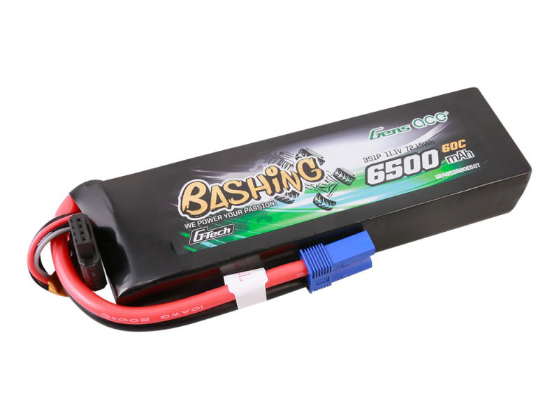 Gens Ace Li-Po Car G-Tech 3S 11.1V 6500mAh 60C Bashing with EC5 GTC3S6500-60E5