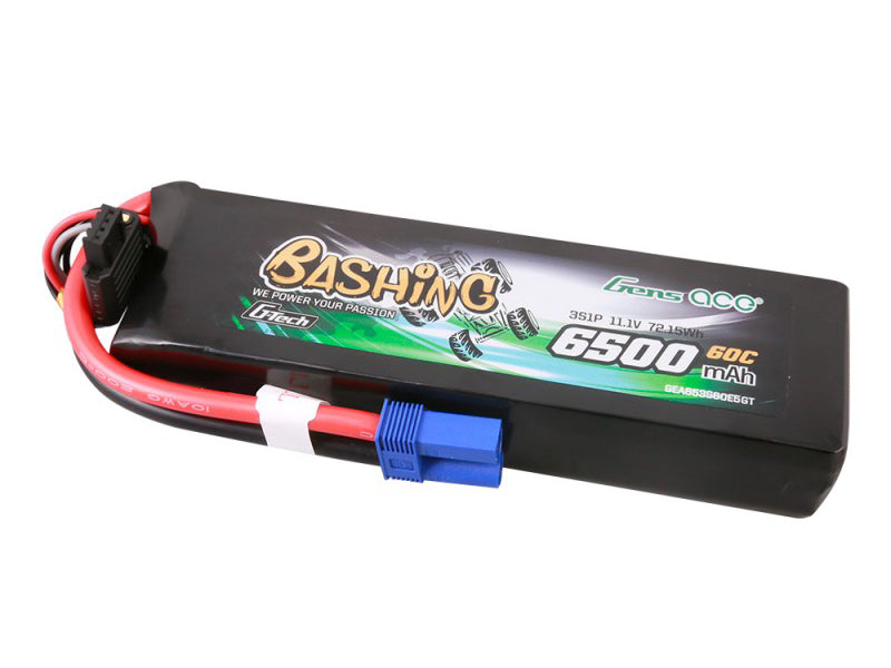 Gens Ace Li-Po Car G-Tech 3S 11.1V 6500mAh 60C Bashing with EC5 GTC3S6500-60E5