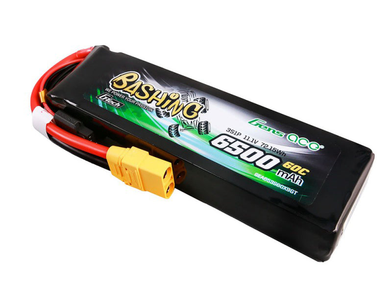 Gens Ace Li-Po Car G-Tech 3S 11.1V 6500mAh 60C Bashing with XT90 GTC3S6500-60X9