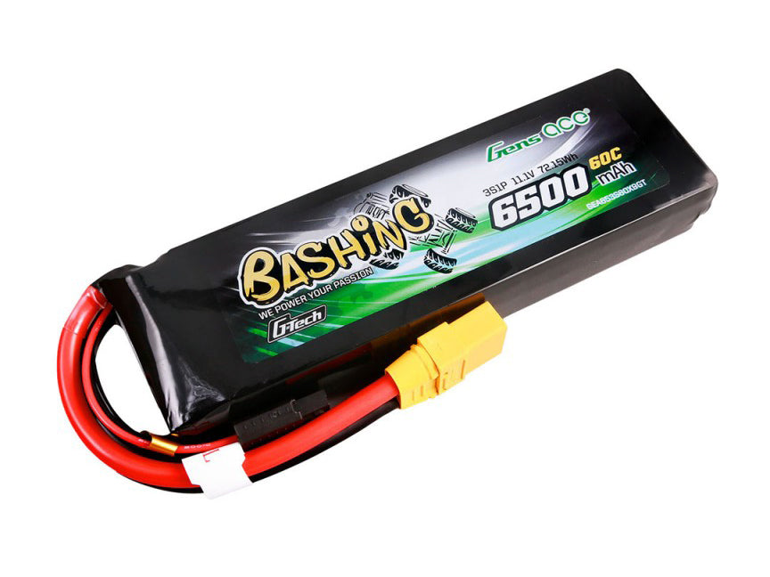 Gens Ace Li-Po Car G-Tech 3S 11.1V 6500mAh 60C Bashing with XT90 GTC3S6500-60X9