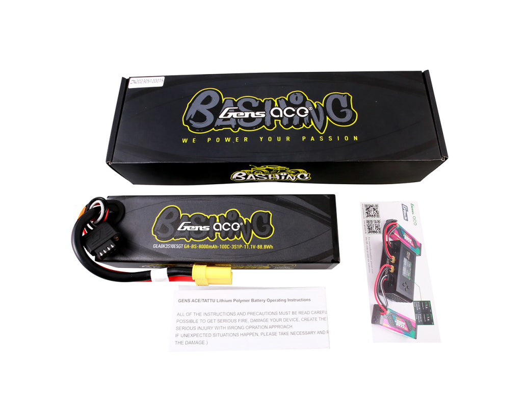 Gens Ace Li-Po Car G-Tech 3S 11.1V 8000mAh 100C Bashing with EC5 GTC3S8000-100E5