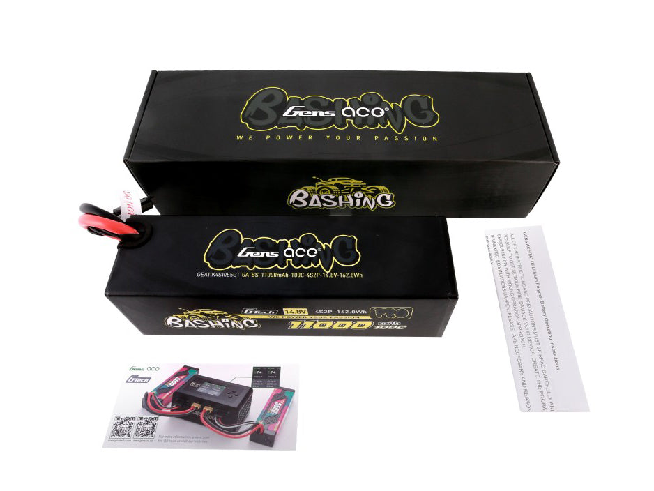 Gens Ace Li-Po Car G-Tech 4S2P 14.8V 11000mah 100C with EC5 GTC4S1100-100E5