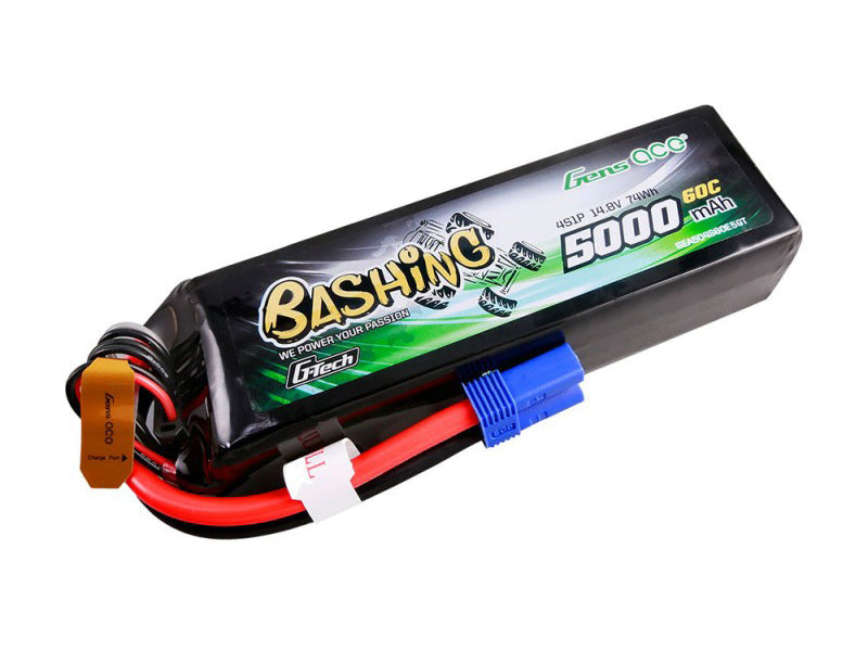 Gens Ace Li-Po Car G-Tech 4S 14.8V 5000mAh 60C Bashing with EC5 GTC4S5000-60E5