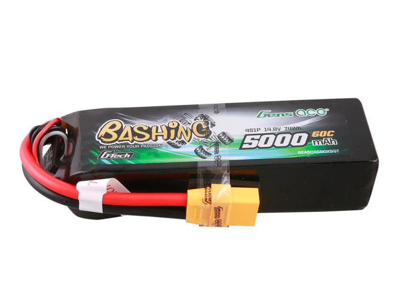 Gens Ace Li-Po Car G-Tech 4S 14.8V 5000mAh 60C Bashing with XT90 GTC4S5000-60X9