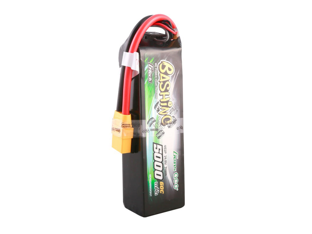 Gens Ace Li-Po Car G-Tech 4S 14.8V 5000mAh 60C Bashing with XT90 GTC4S5000-60X9