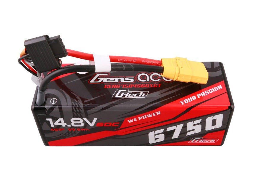 Gens Ace Li-Po Car G-Tech 4S 14.8V 6750mAh 60C with XT90 GTC4S6750-60X9