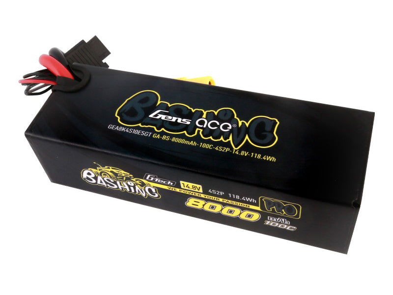 Gens Ace Li-Po Car G-Tech 4S2P 14.8V 8000mAh 100C Bashing with EC5 GTC4S8000-100E5