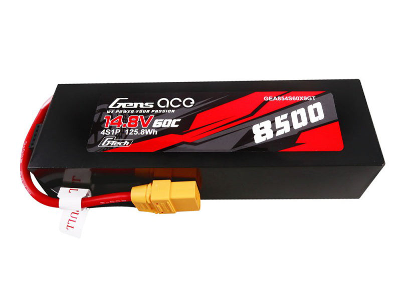 Gens Ace Li-Po Car G-Tech 4S 14.8V 8500mAh 60C with XT90 GTC4S8500-60X9