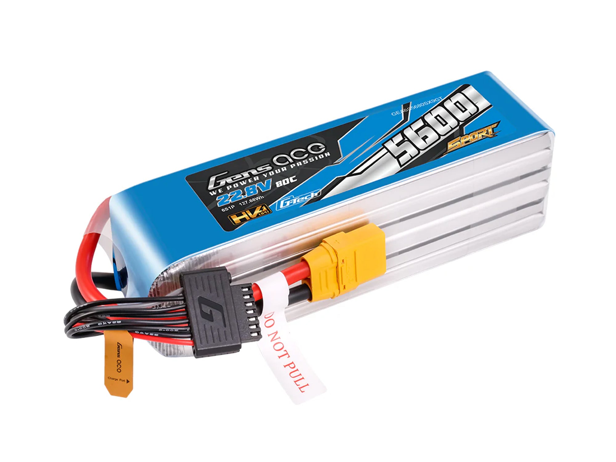 Gens Ace Li-Po G-Tech HV Sport 6S 22.2V 5600mAh 80C with XT90 GTS6H5600-80SX9