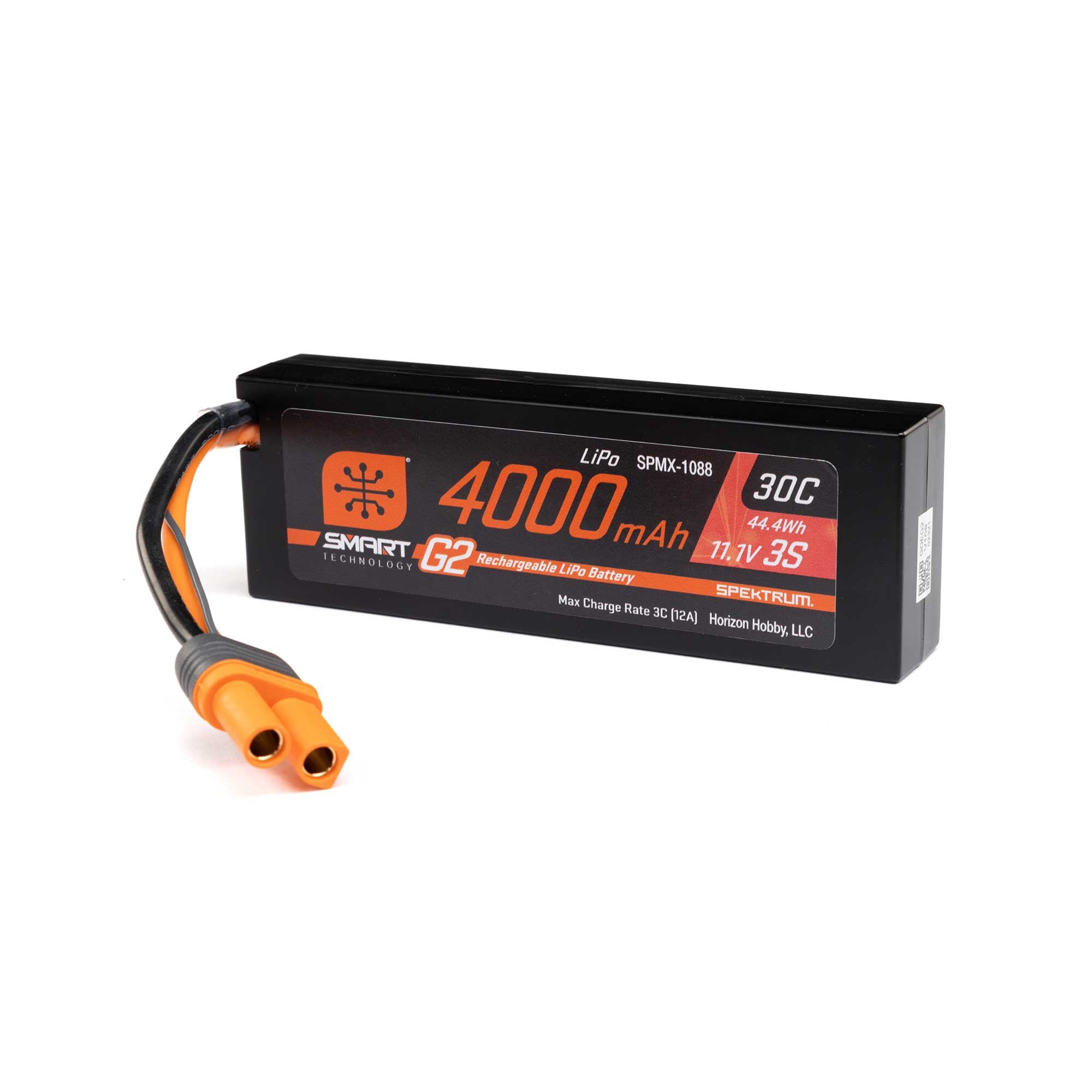 Spektrum 11.1V 4000mAh 3S 30C Smart G2 Hardcase LiPo Battery: IC5 SPMX-1088