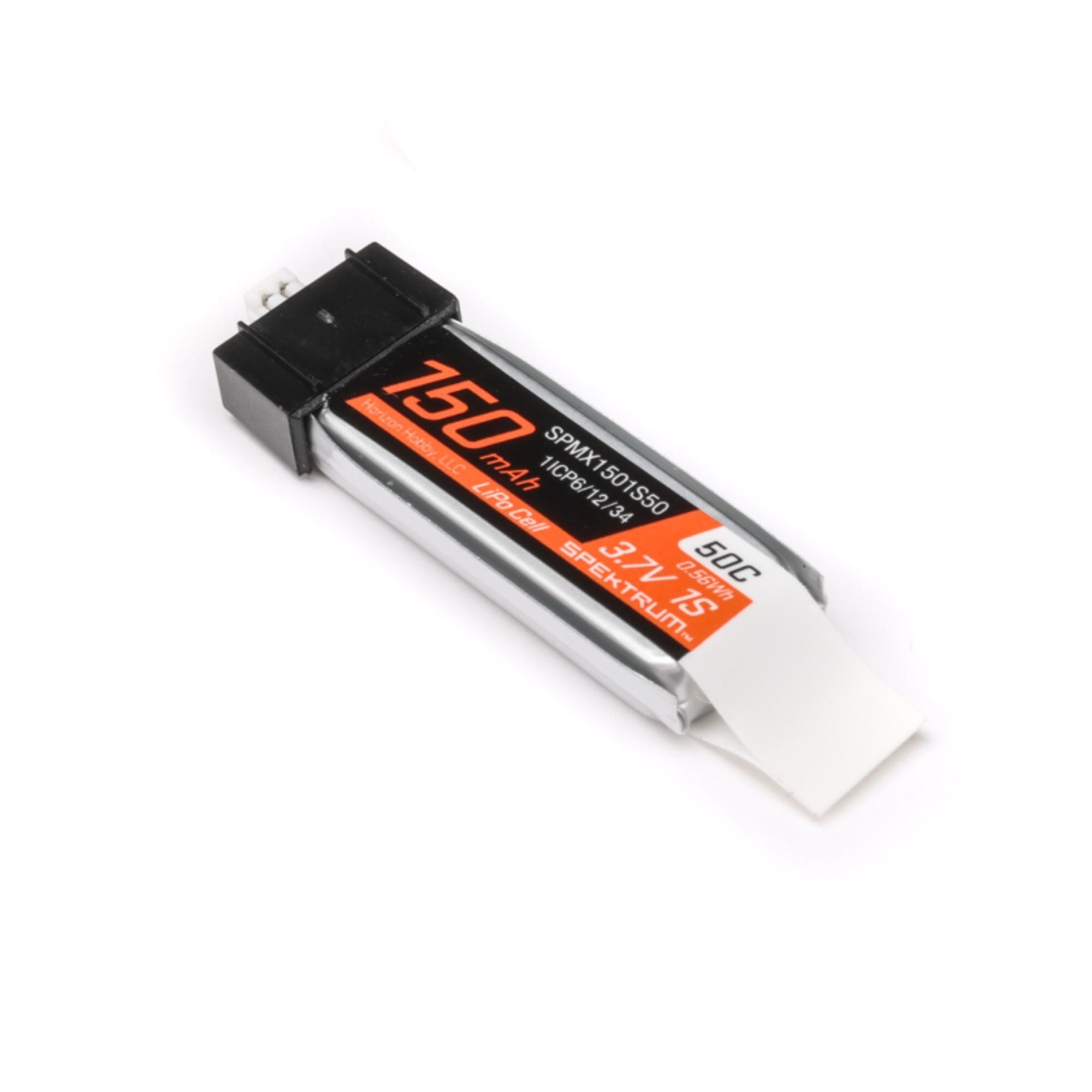 Spektrum 3.7V 150mAh 1S 50C LiPo Battery: JST PH1.25 Connector SPMX1501S50