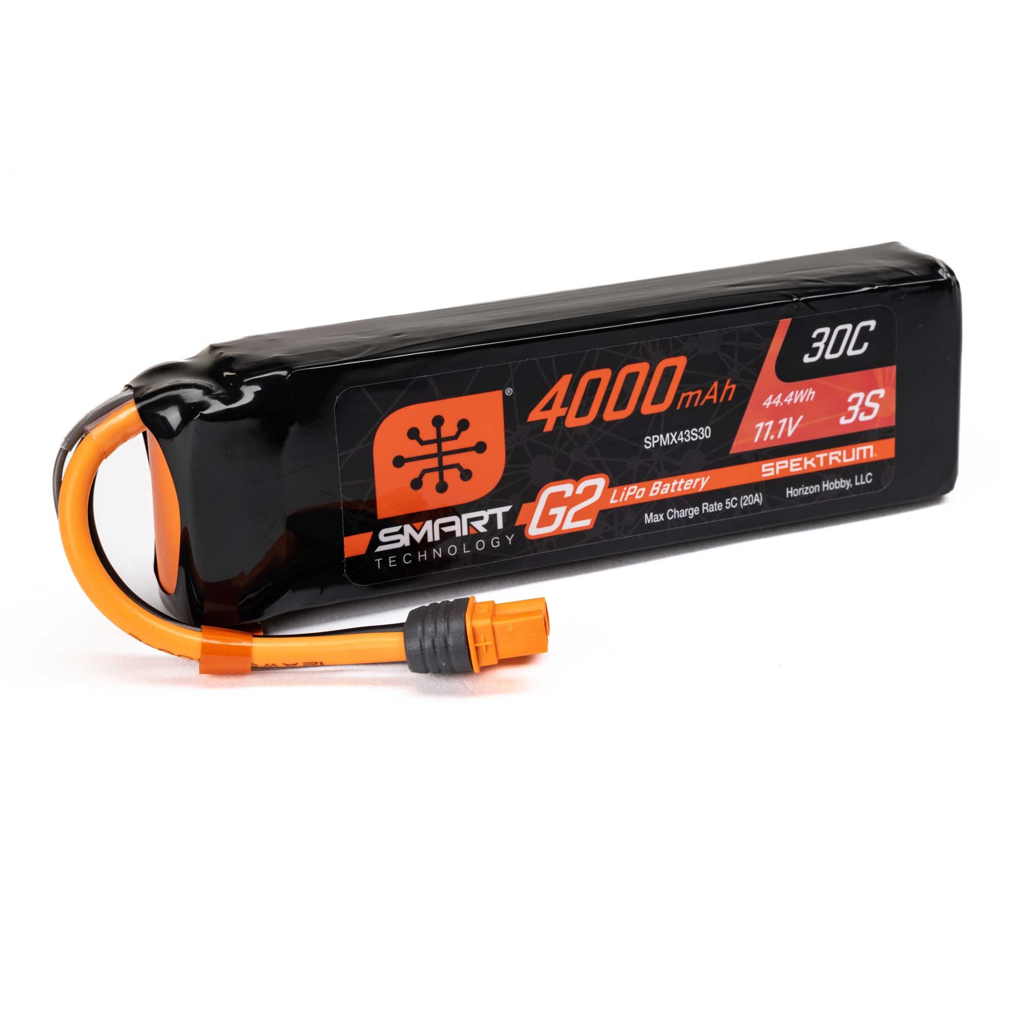 Spektrum 11.1V 4000mAh 3S Smart G2 LiPo Battery 30C: IC3 SPMX43S30