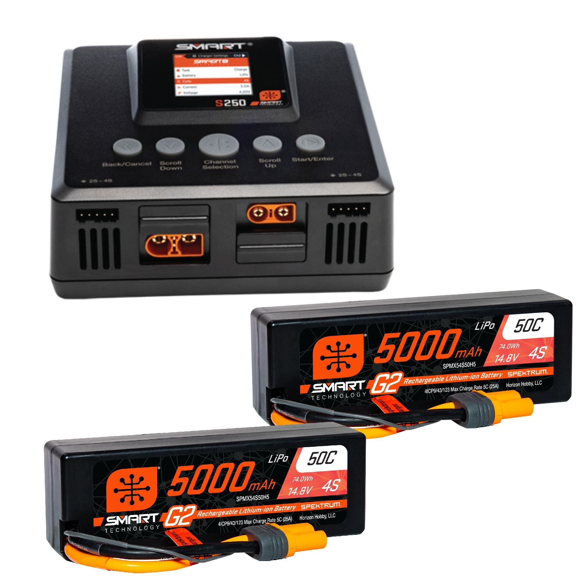 Spektrum Smart Powerstage 8S Surface Bundle: (2) G2 5000mAh 4S LiPo I SPMXPSS800I