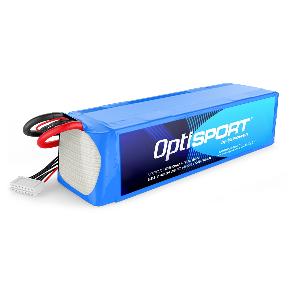 Optisport 6S 22.2v 2200mAh 40C LiPo Battery OPR22006S-40