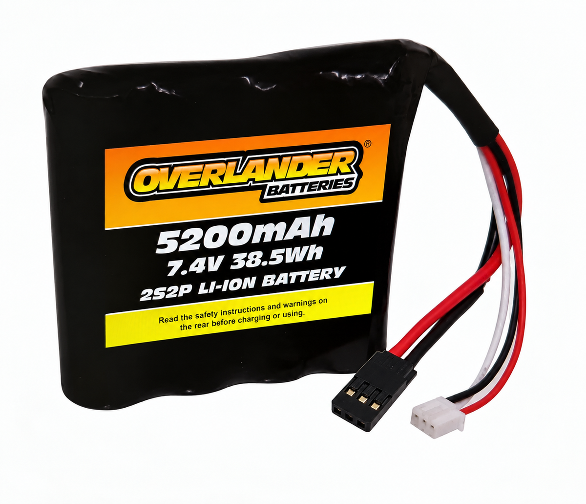 OVERLANDER 5200MAH 2S2P 7.4V FLAT 18650 LI-ION DIGI-POWER BATTERY With RX Plug 3622