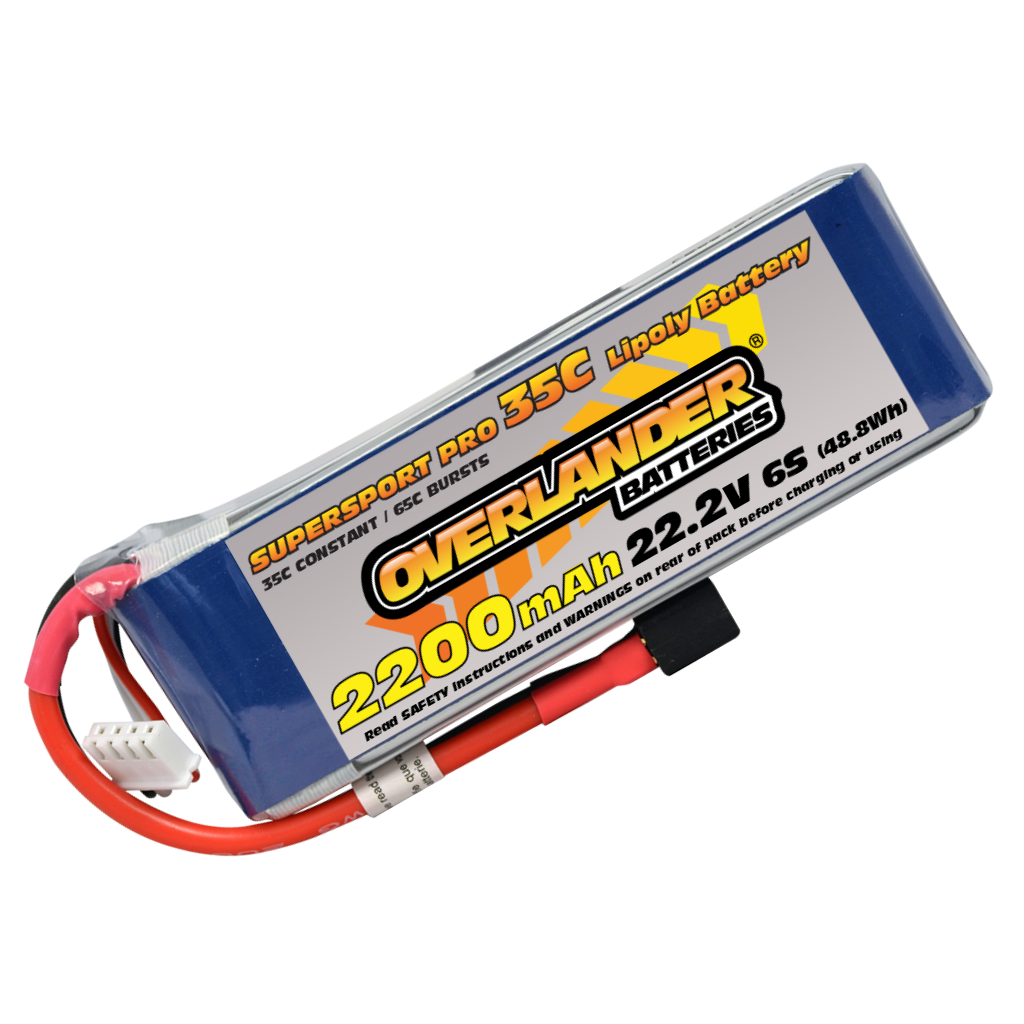Overlander 2200mAh 22.2V 6S 35C Supersport Pro LiPo Battery 2895