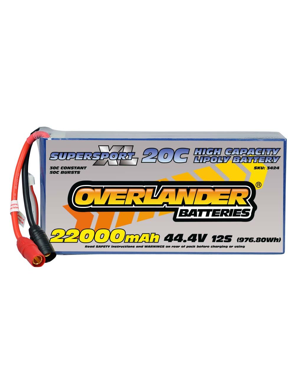 Overlander 22000mAh 44.4V 12S 20C Supersport XL Lipo Battery 3424 from  Nexus Modelling Supplies Models Northampton Model Web Website Site Webshop Shop Webstore Store