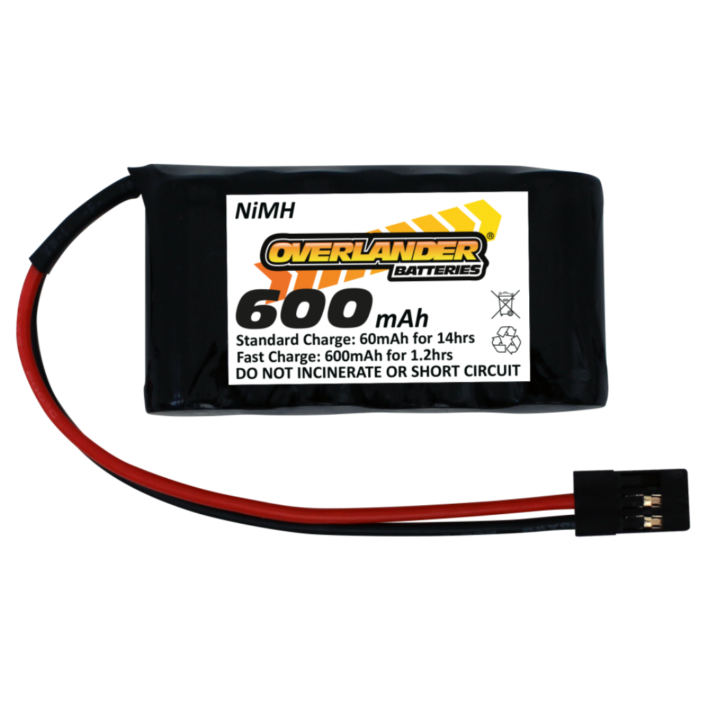 Overlander Nimh Battery Pack 2/3 AA 600mah 4.8v Receiver Flat Premium Sport 1417