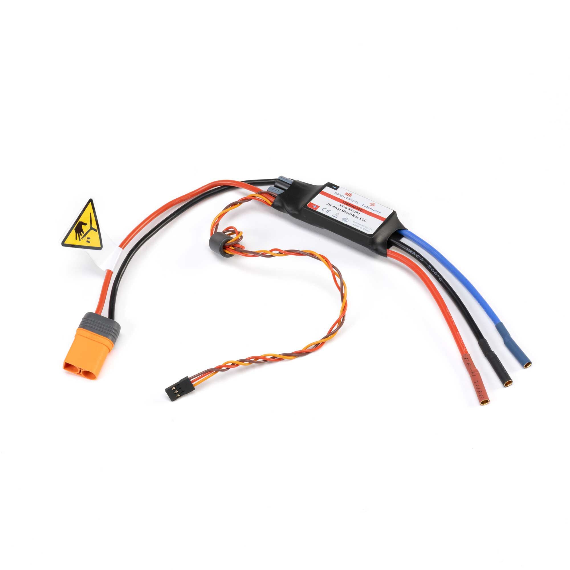 Spektrum 70-Amp Smart Lite Brushless ESC, 3S-6S: IC5 Version G SPMXAE70G