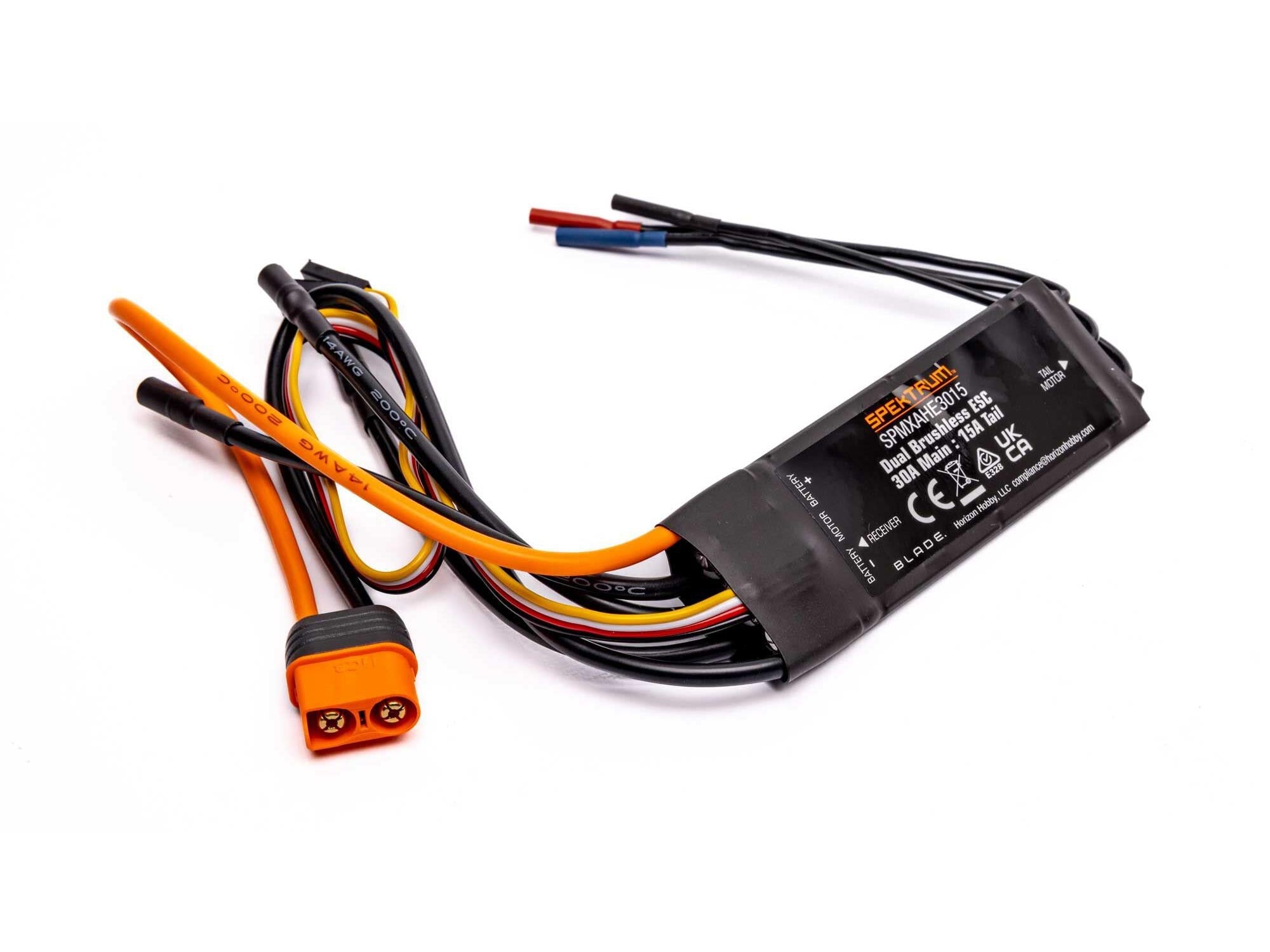 Spektrum Avian Dual ESC 30A Main, 15A Tail 3S-4S: Eclipse 360 SPMXAHE3015