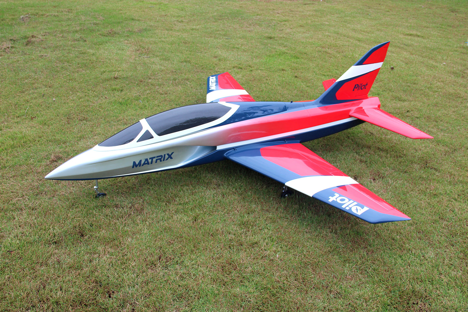 Pilot-RC MATRIX JET 1.8M w/RETRACTS RED/SILVER PIL785