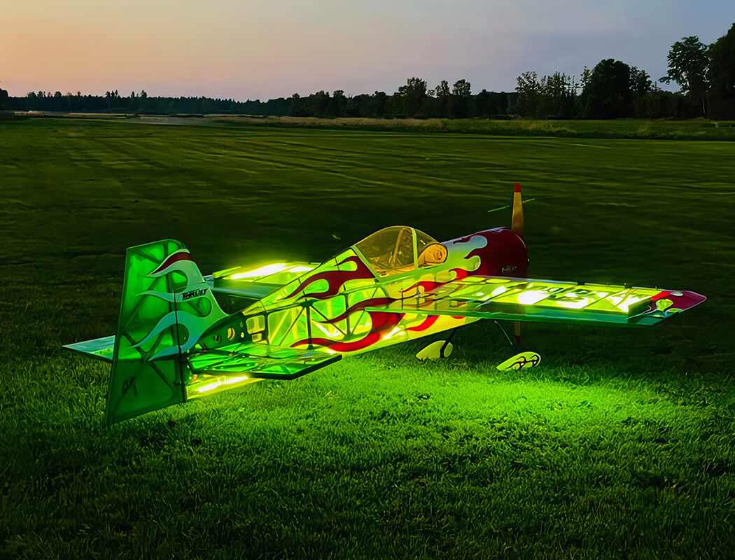 Precision Aerobatics Addiction X LED V3 - Translucent Green PL-1040V3-G
