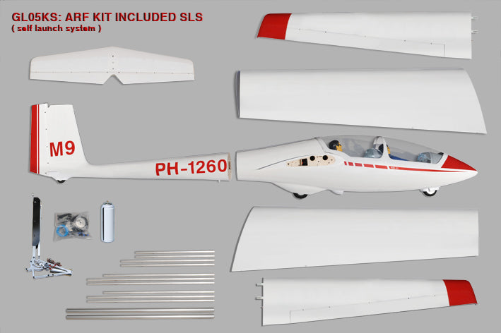 Phoenix Model ASK-21 RC Glider, 6500mm ARF with SLS (No Motor) GL05KS