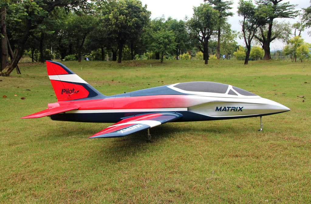 Rc Matrix Pilot-RC MATRIX JET 1.8M w/RETRACTS RED/SILVER PIL785