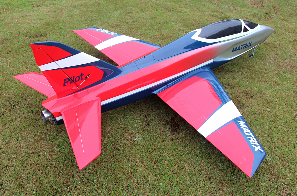 Rc Matrix Pilot-RC MATRIX JET 1.8M w/RETRACTS RED/SILVER PIL785