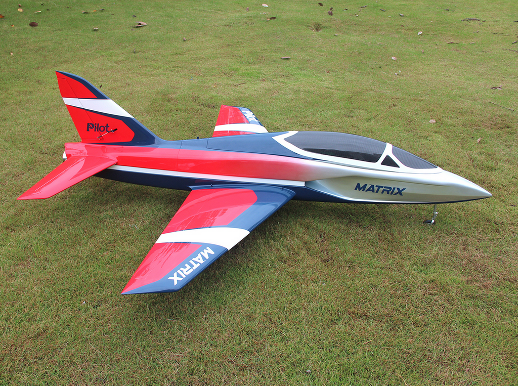 Rc Matrix Pilot-RC MATRIX JET 1.8M w/RETRACTS RED/SILVER PIL785