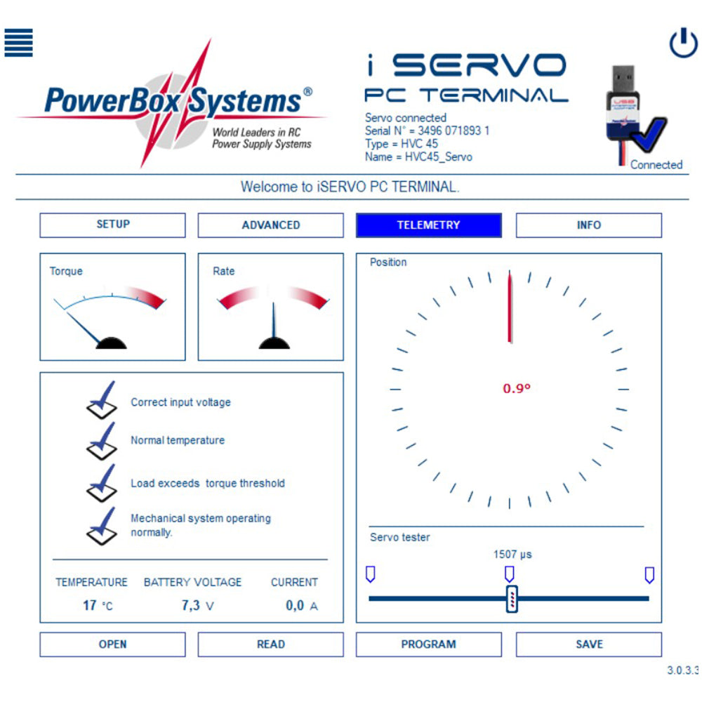 PowerBox iServo HVC.45 including a Metal Single Horn S35000