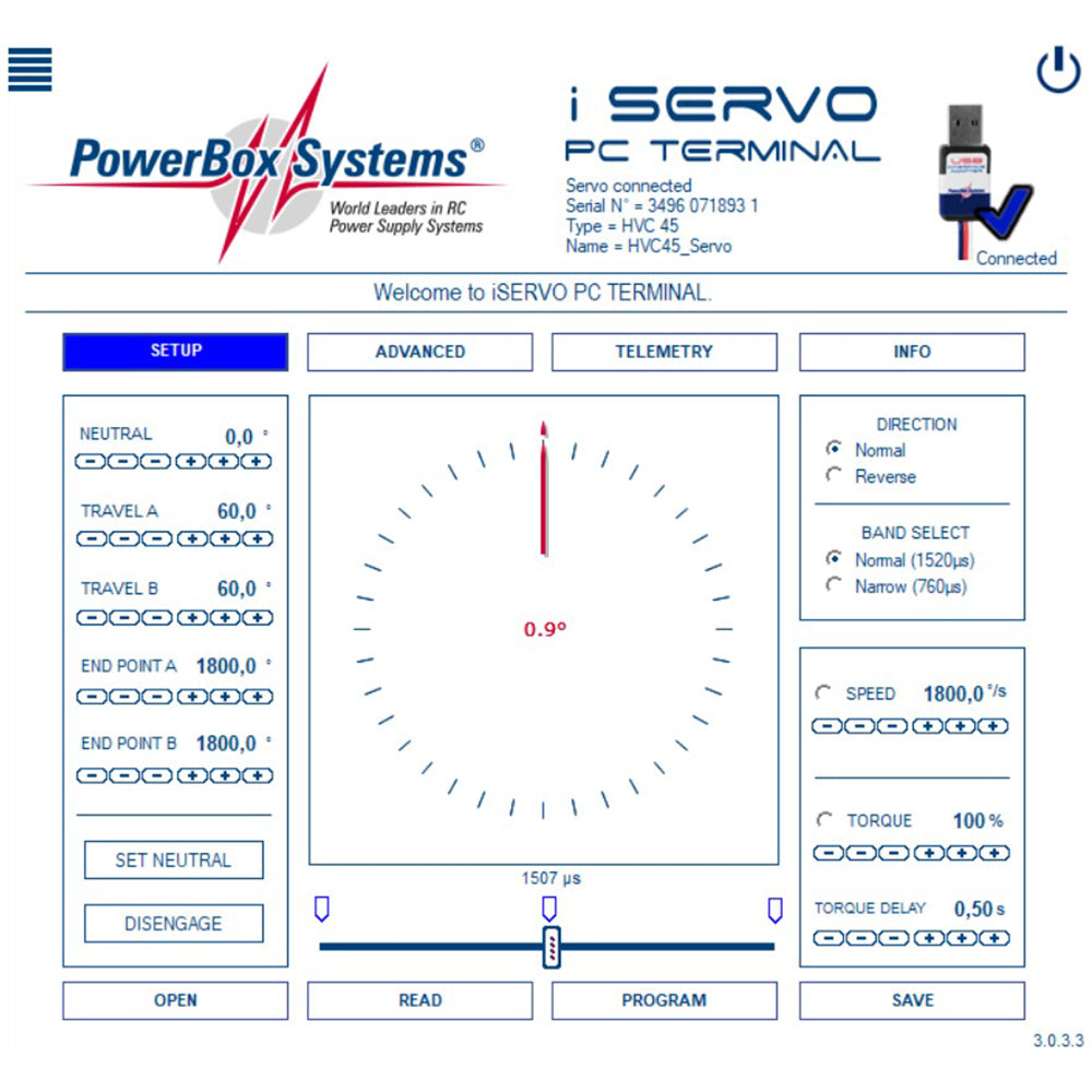 PowerBox iServo HVC.45 including a Metal Single Horn S35000