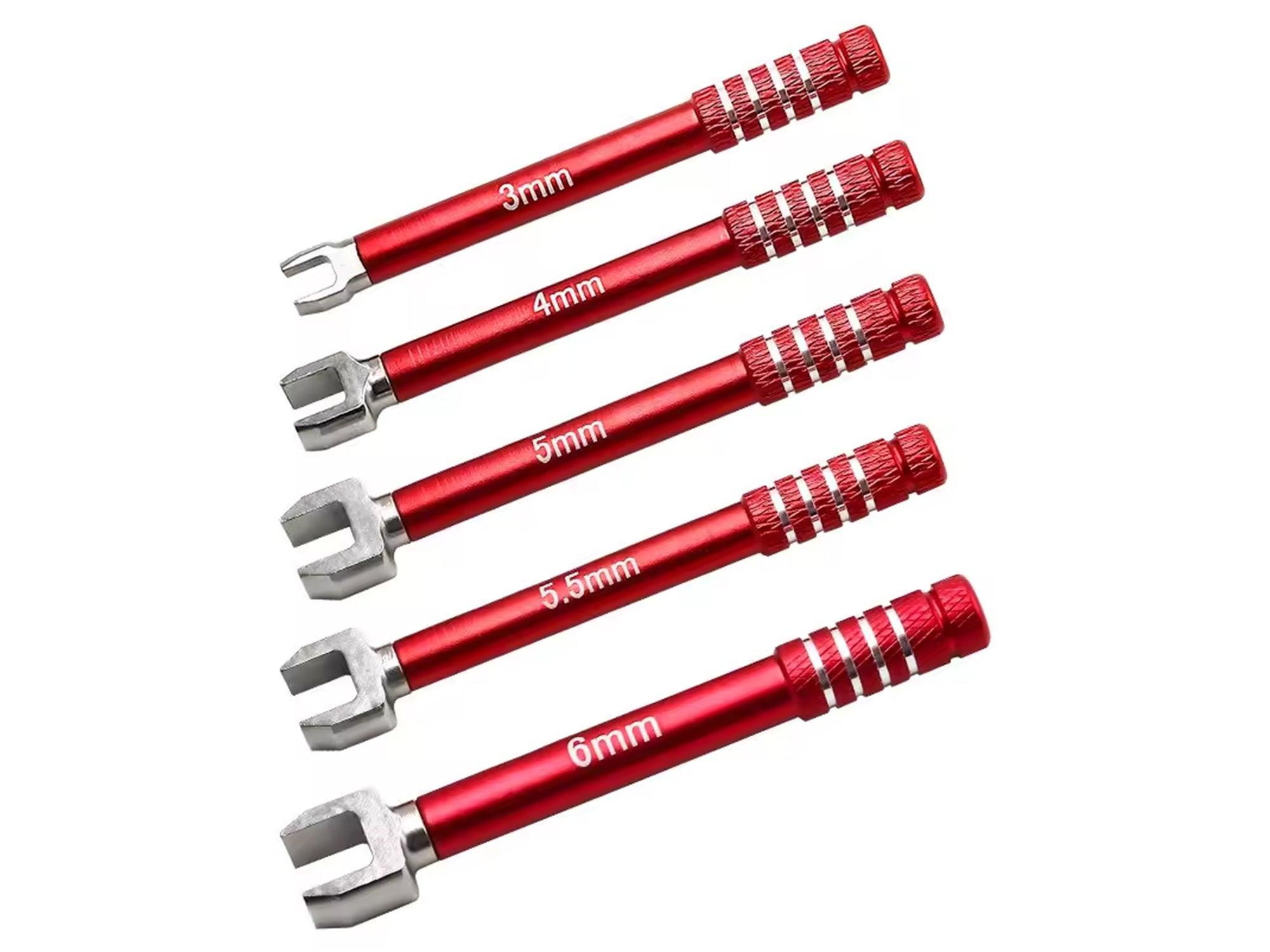 RC Overhaul Turnbuckle Wrench Set, 3/4/5/5.5/6mm Red 5pcs T-RCO-TL021R